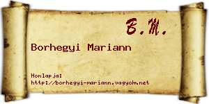 Borhegyi Mariann névjegykártya